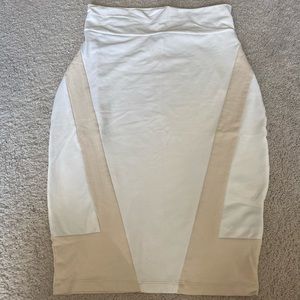 White and Cream colored bebe pencil skirt